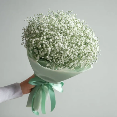 Монобукет из гипсофилы «Молочная вуаль»