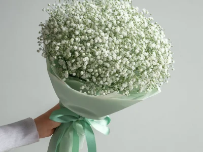 Монобукет из гипсофилы «Молочная вуаль»