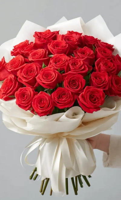 Красные розы «Огненное сердце»